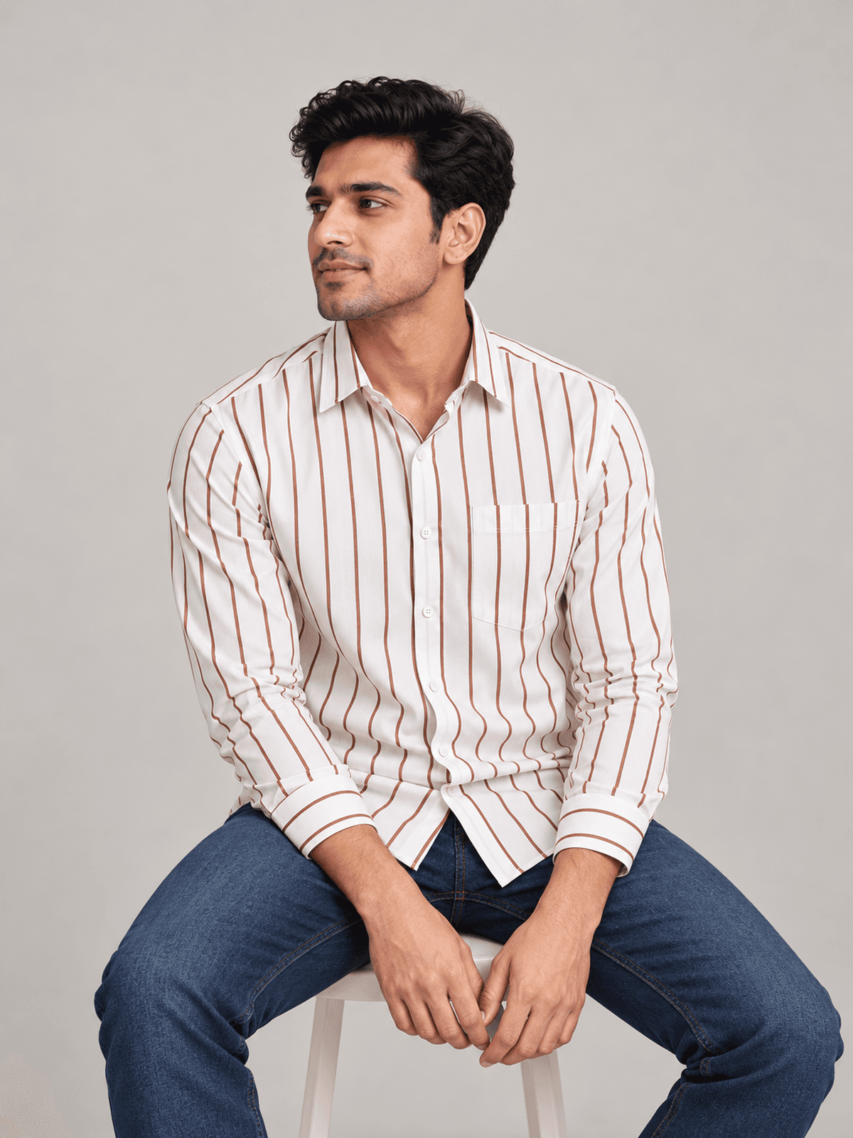 Ivory Sienna Stripe Shirt