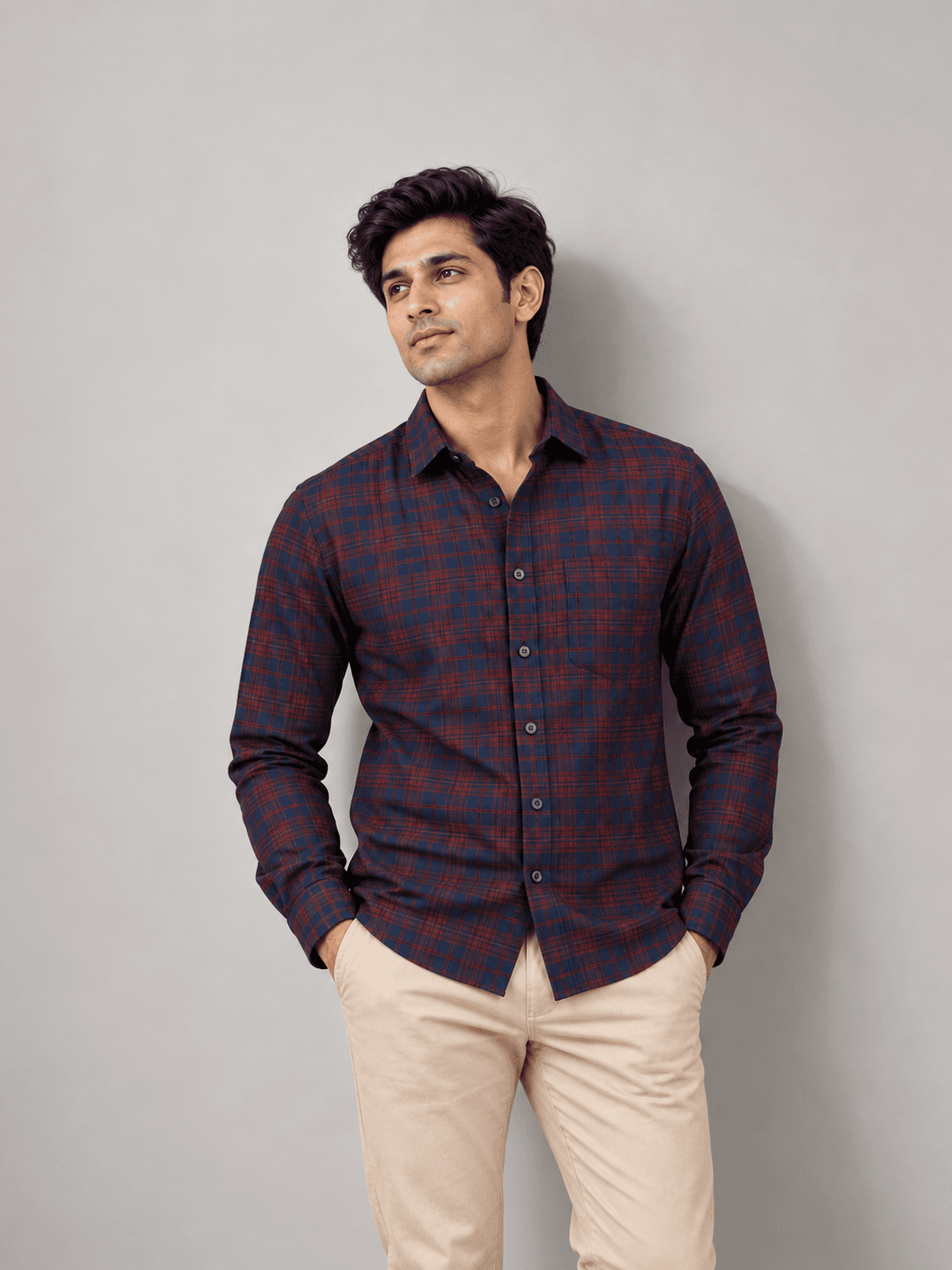 Midnight Bordeaux Check Shirt