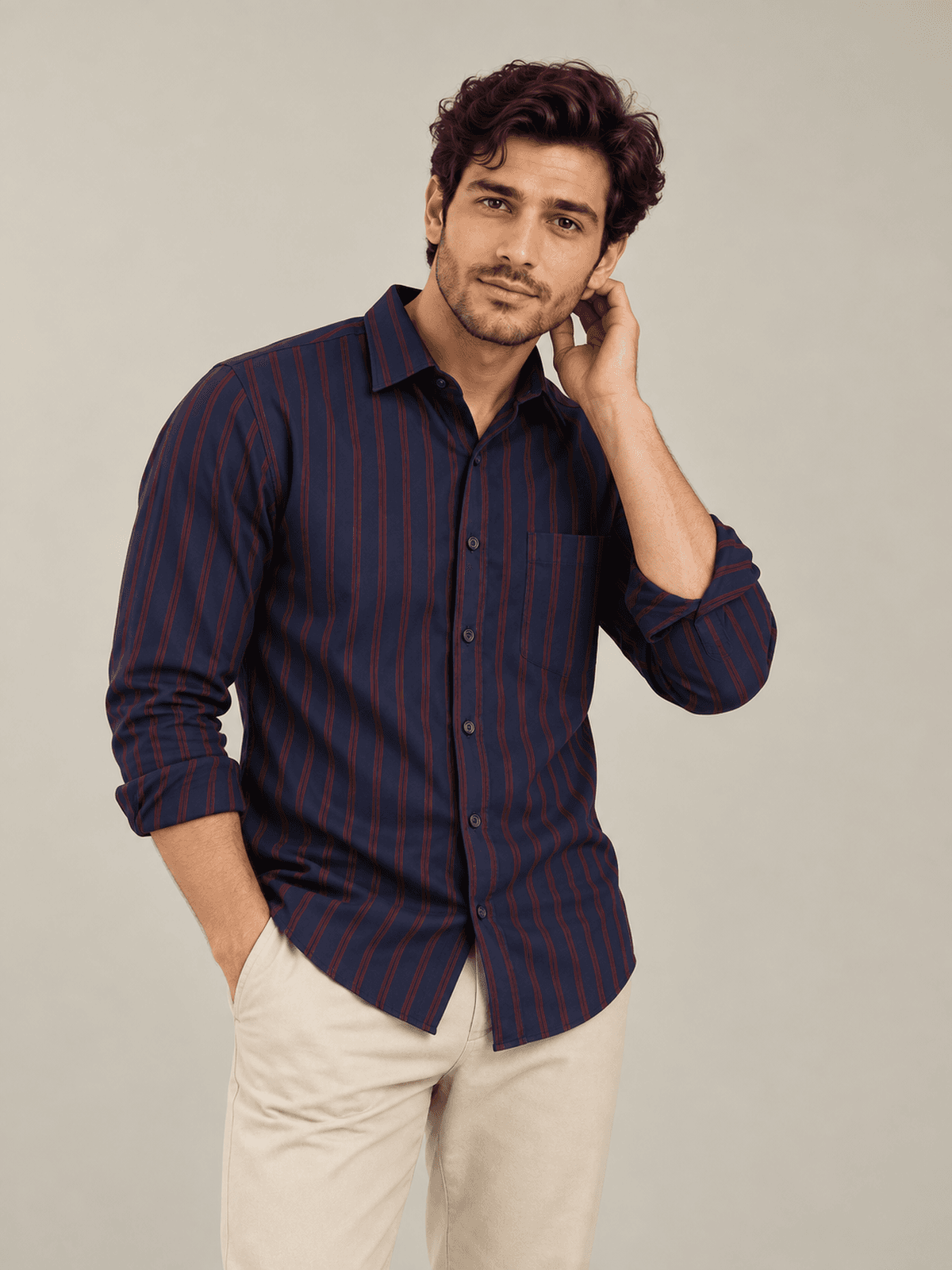 Midnight Garnet Stripe Shirt