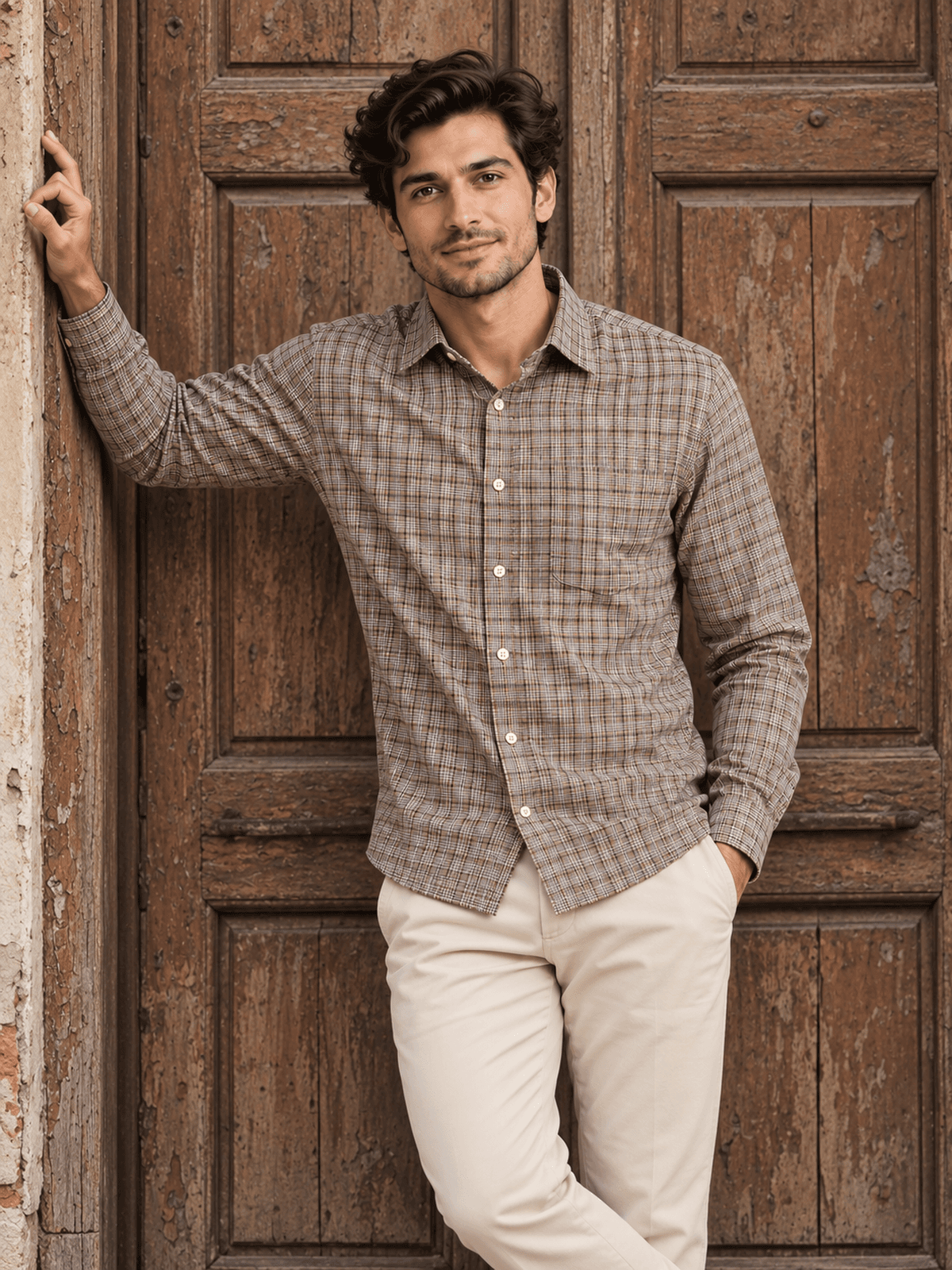 Brown Check Shirt