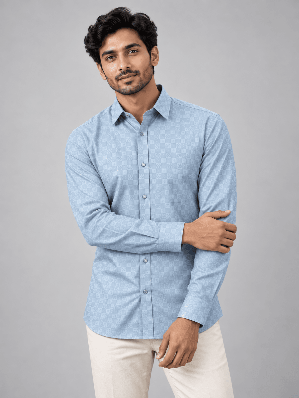 Blue Azure Mosaic Shirt