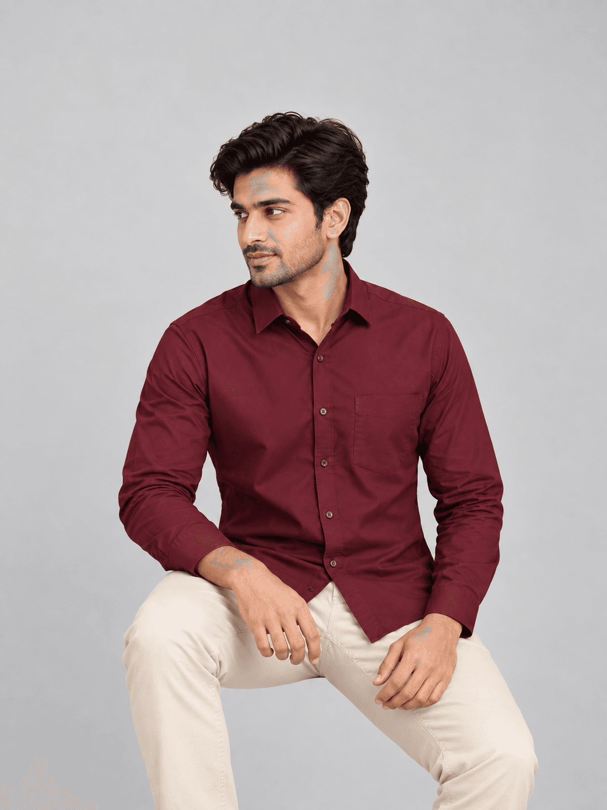 Maroon Formal Shirt