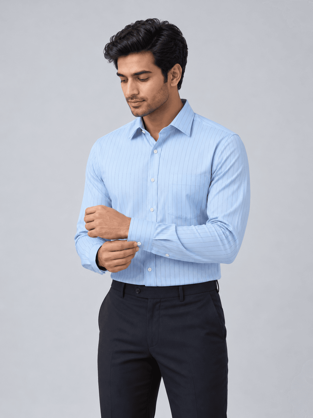 Sky Blue Pinstripe Shirt