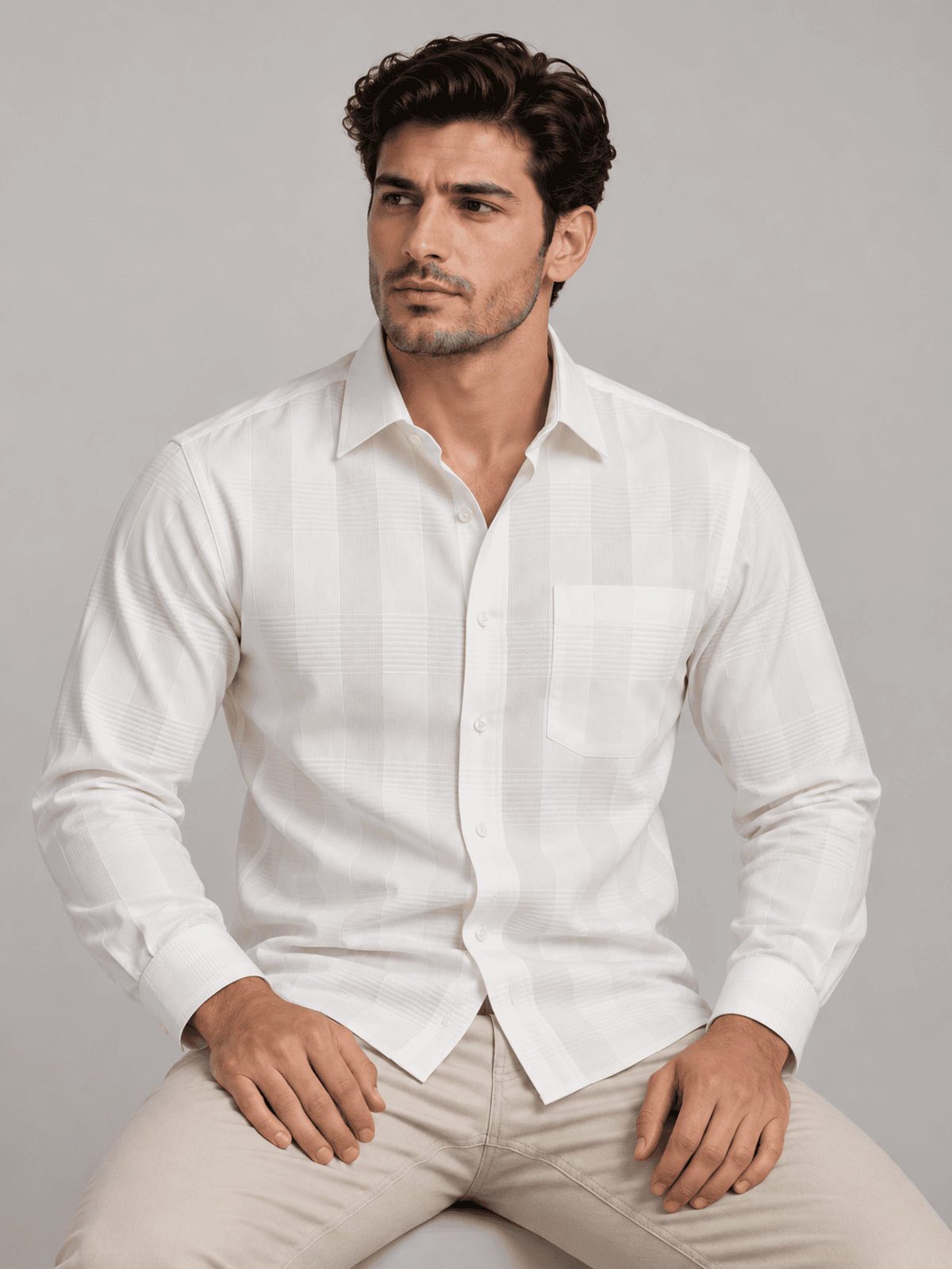 Ivory Luxe Jacquard Shirt